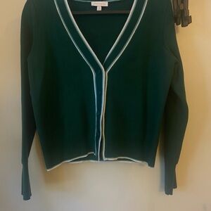 Crown & Ivy Green V-Neck Cardigan Sweater